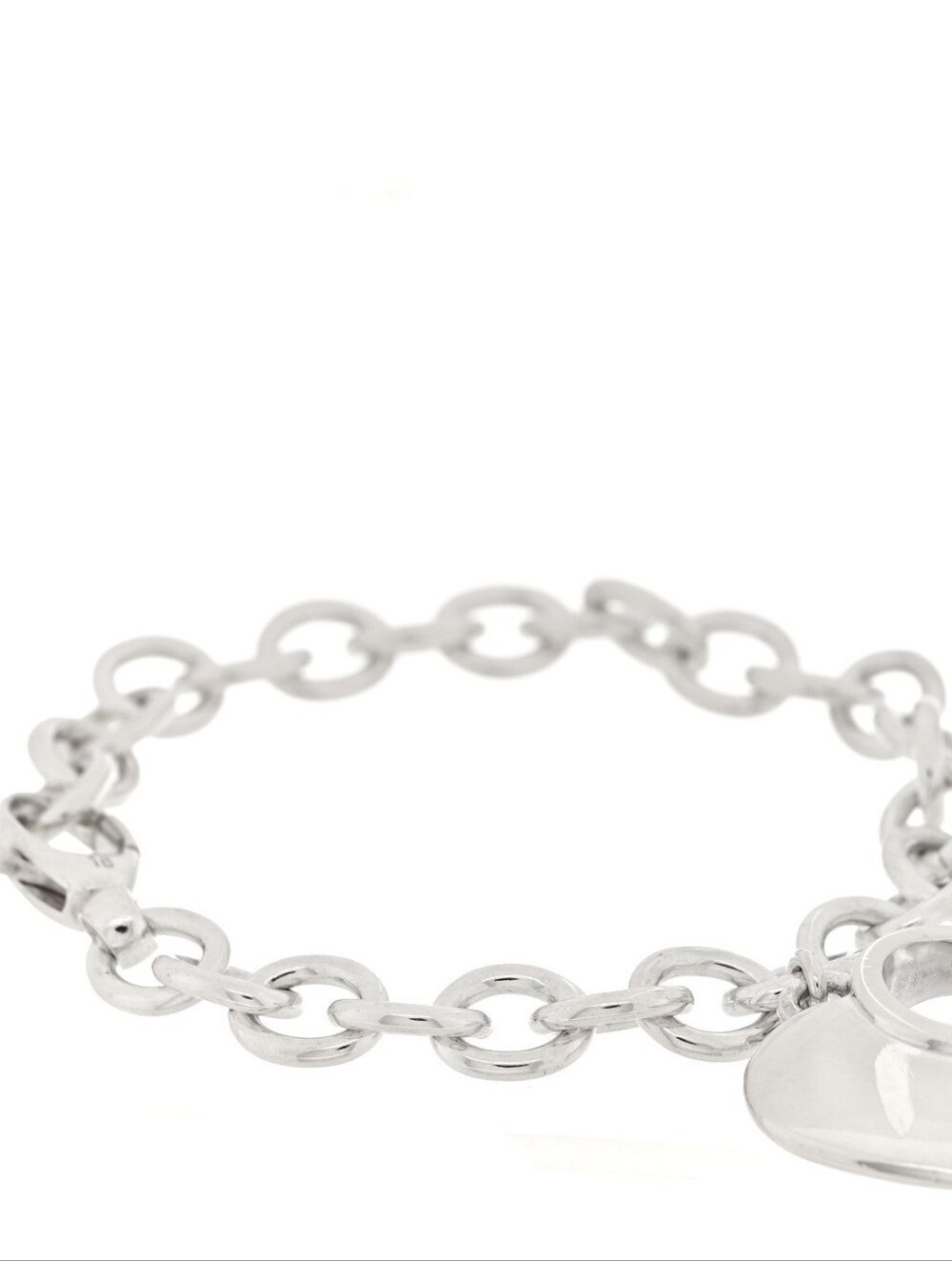 🫰Gucci 925 Sterling Silver Heart Charm Link Bracelet GG design - Picture 4 of 7